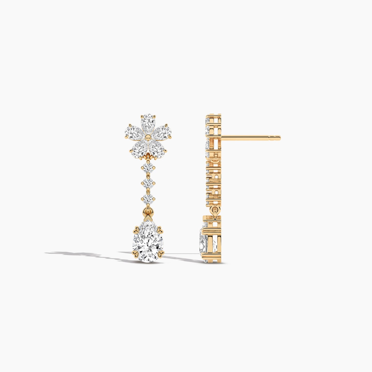 Pure silver drop earrings