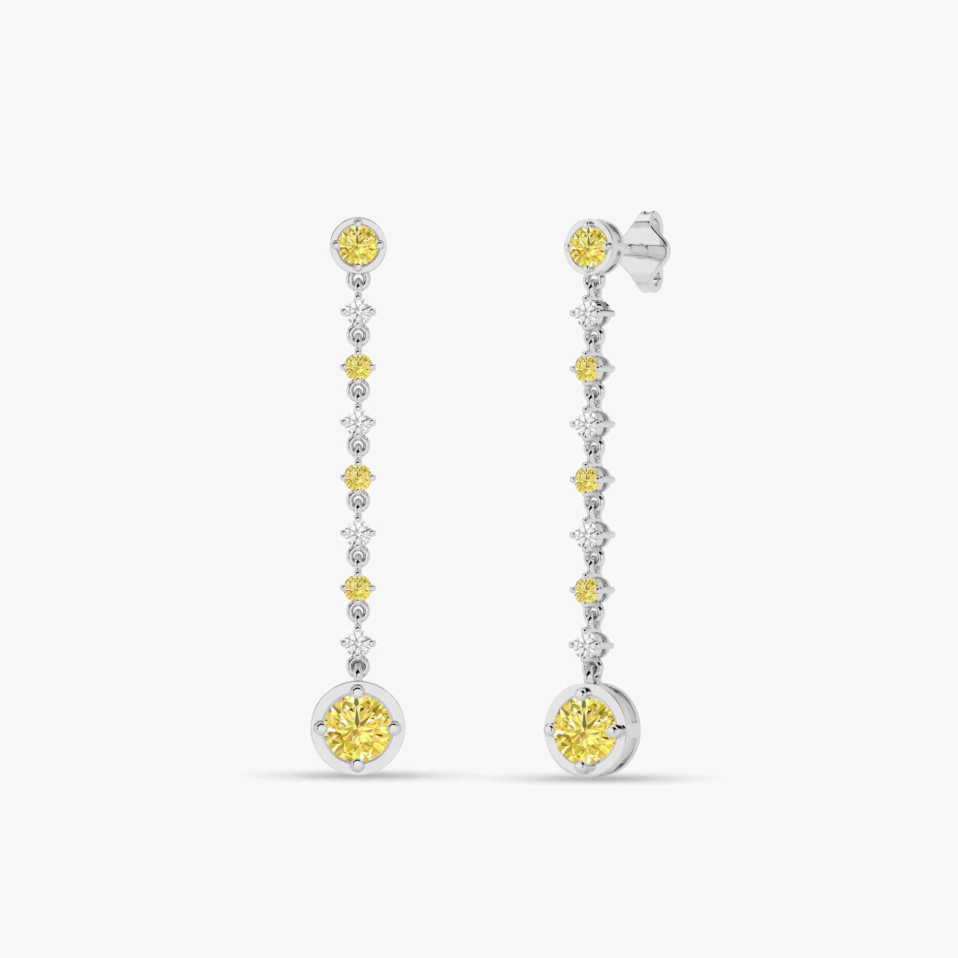 yellow silver earrings
