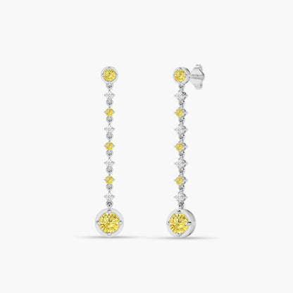 yellow silver earrings