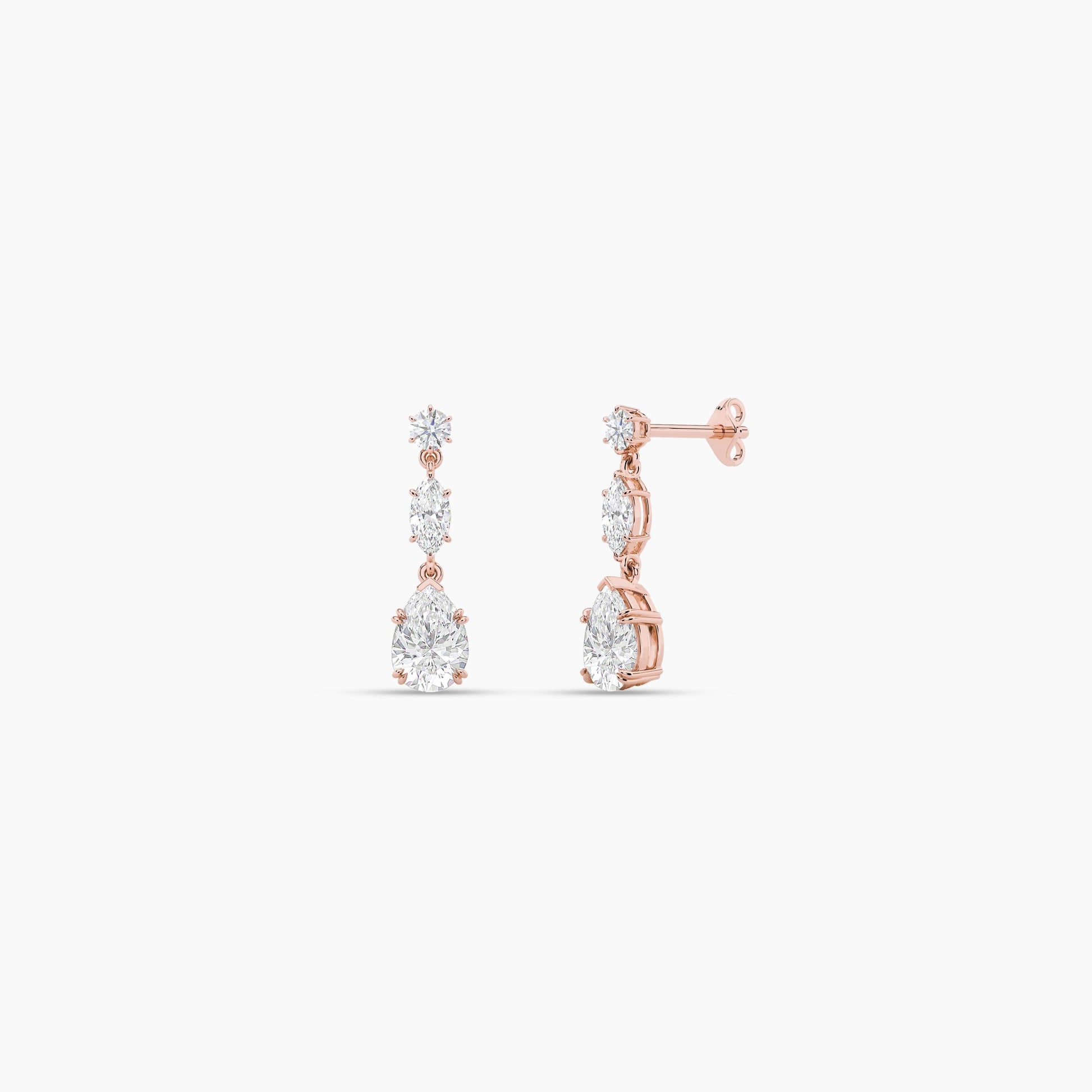 silver diamond earrings​