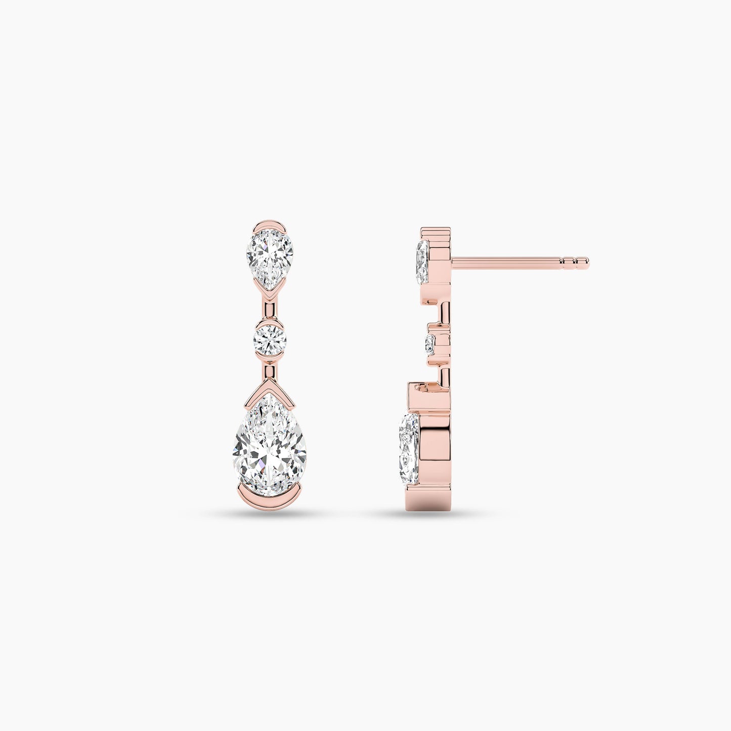 rose plated drop earrings