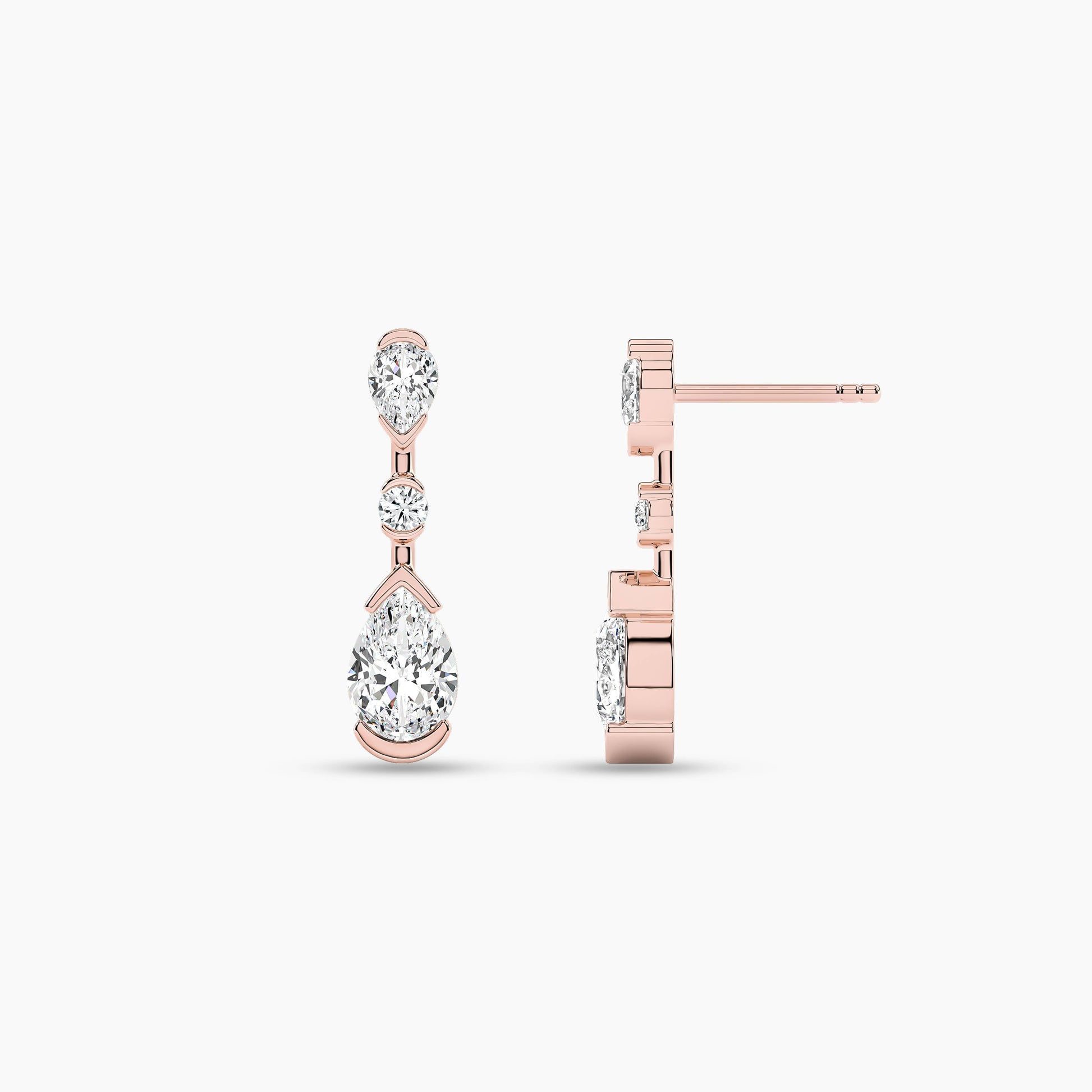 rose plated drop earrings