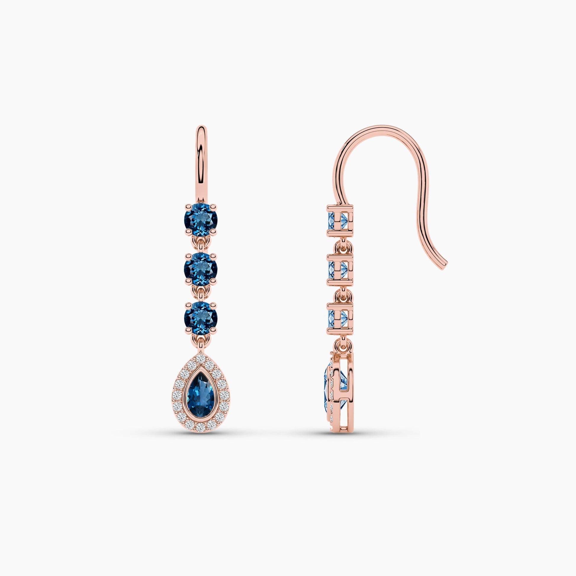 Blue-colored diamond earring
