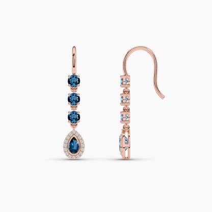Blue-colored diamond earring