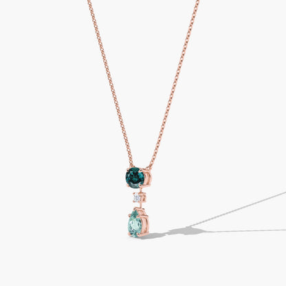 paraiba and green blue tourmaline necklace