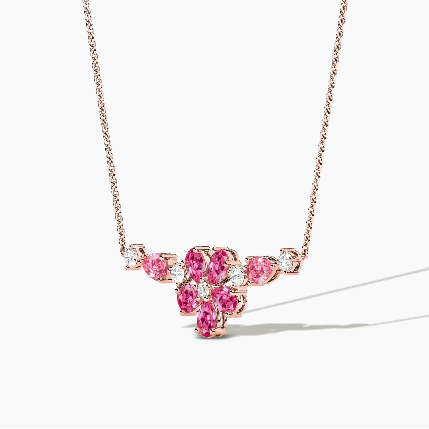 flower pendant rose gold necklace
