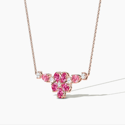 flower pendant rose gold necklace