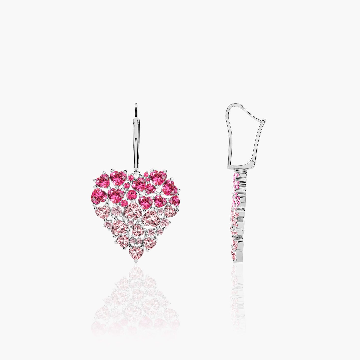 silver heart earrings