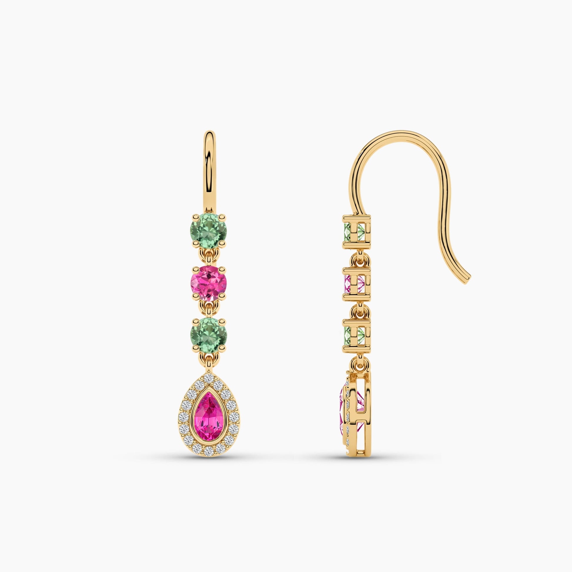silver diamond earrings​