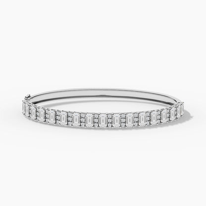 silver and diamond bangle bracelet