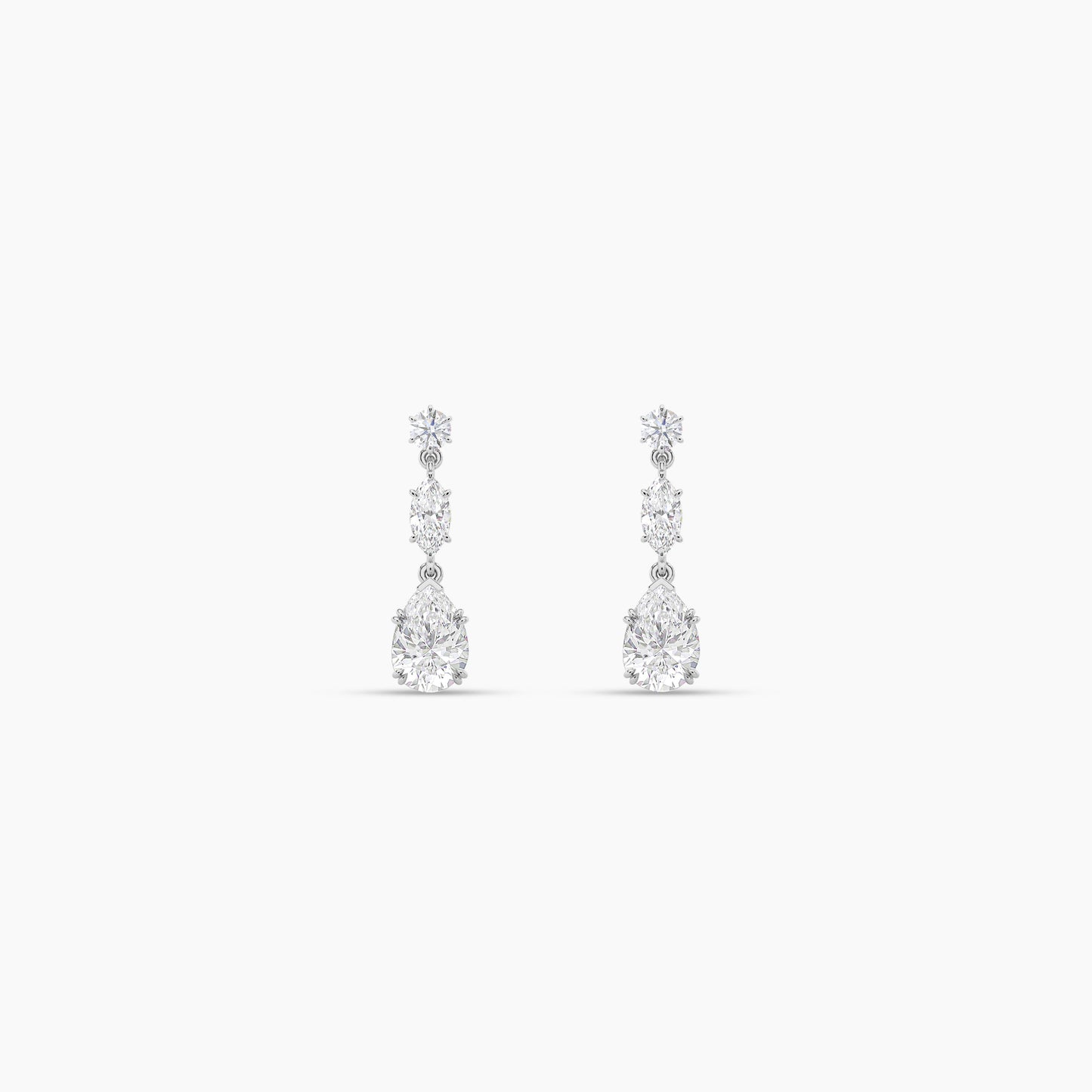 silver diamond earrings​