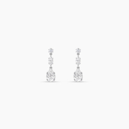 silver diamond earrings​