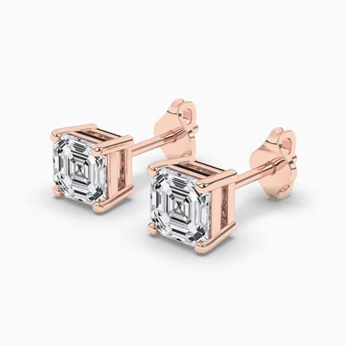 silver diamond earrings rose gold
