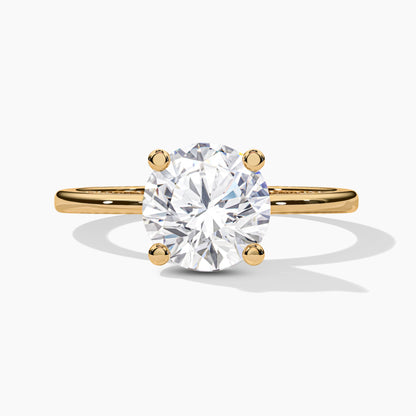 single diamond silver ring