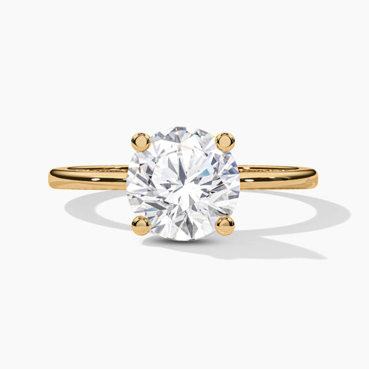 single diamond silver ring