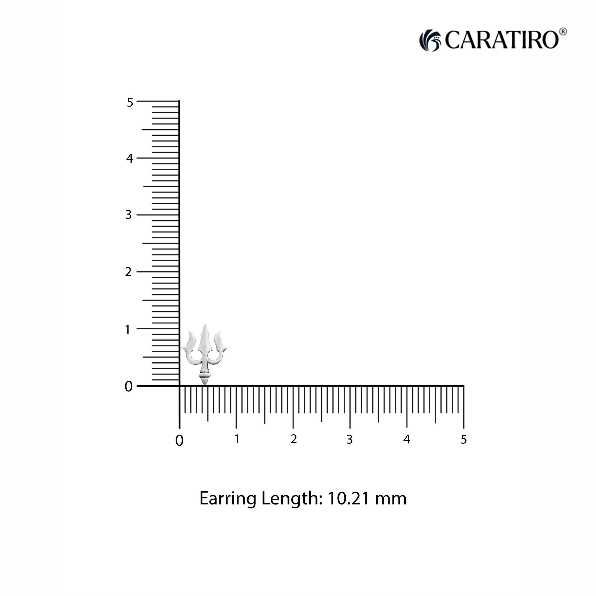 Sterling silver trishul men's ear stud price