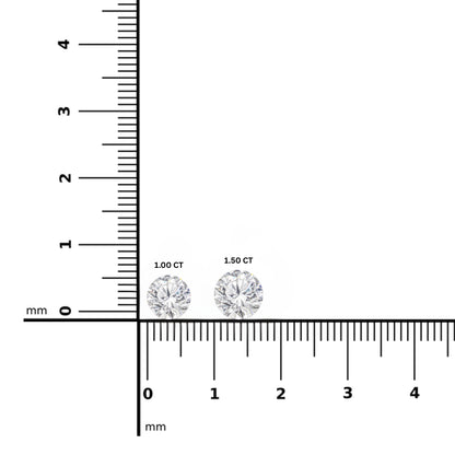Small Silver Stud Earrings Round Diamond