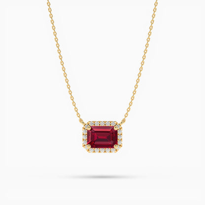 sterling silver ruby necklace