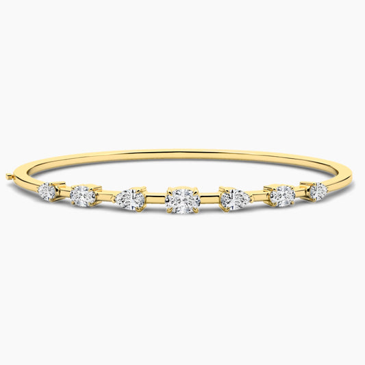 Cluster Diamond Bangle Bracelet