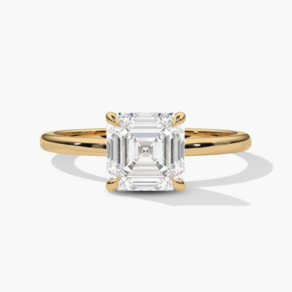 Asscher Diamond Solitaire Diamond Ring