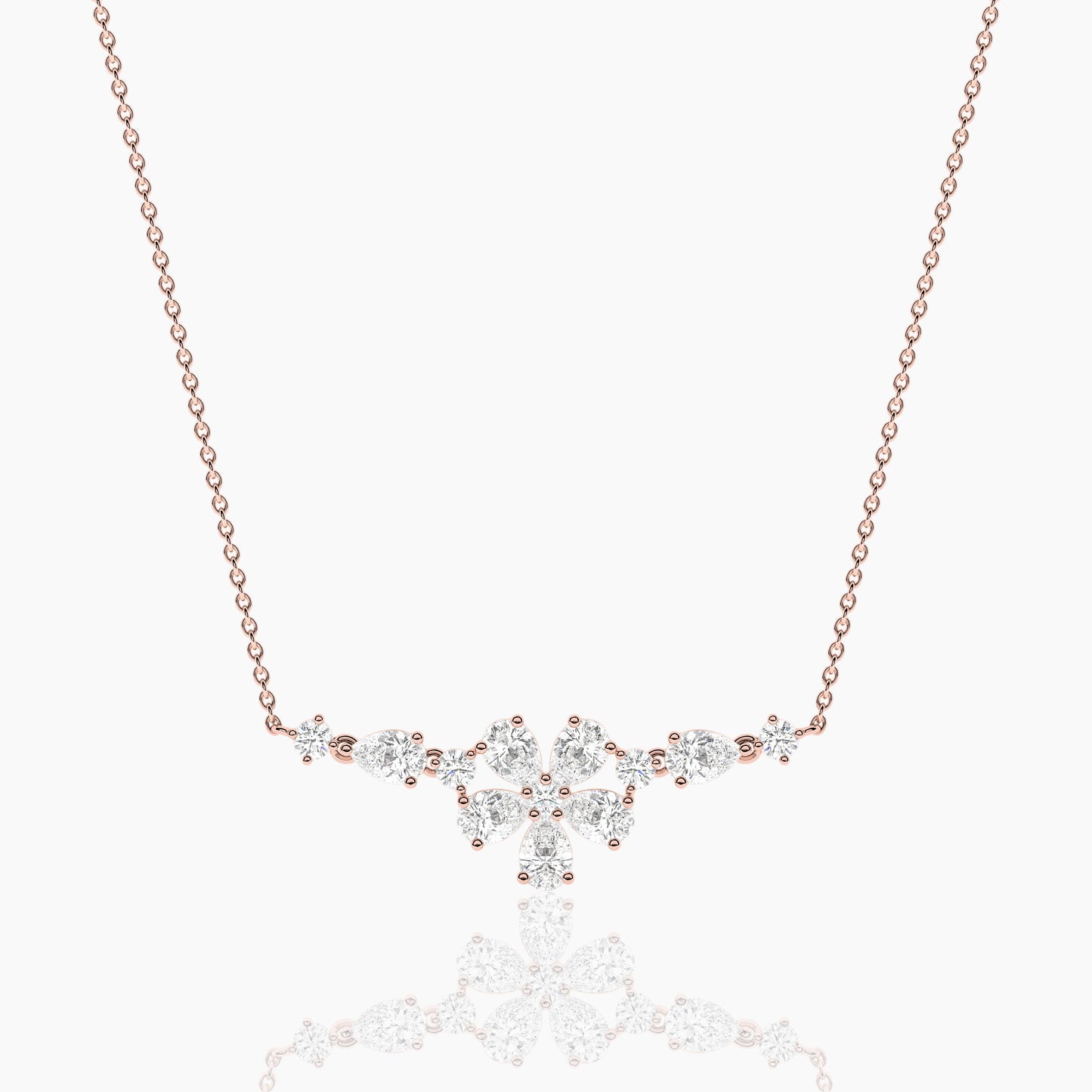 rose gold Leaf chain necklace