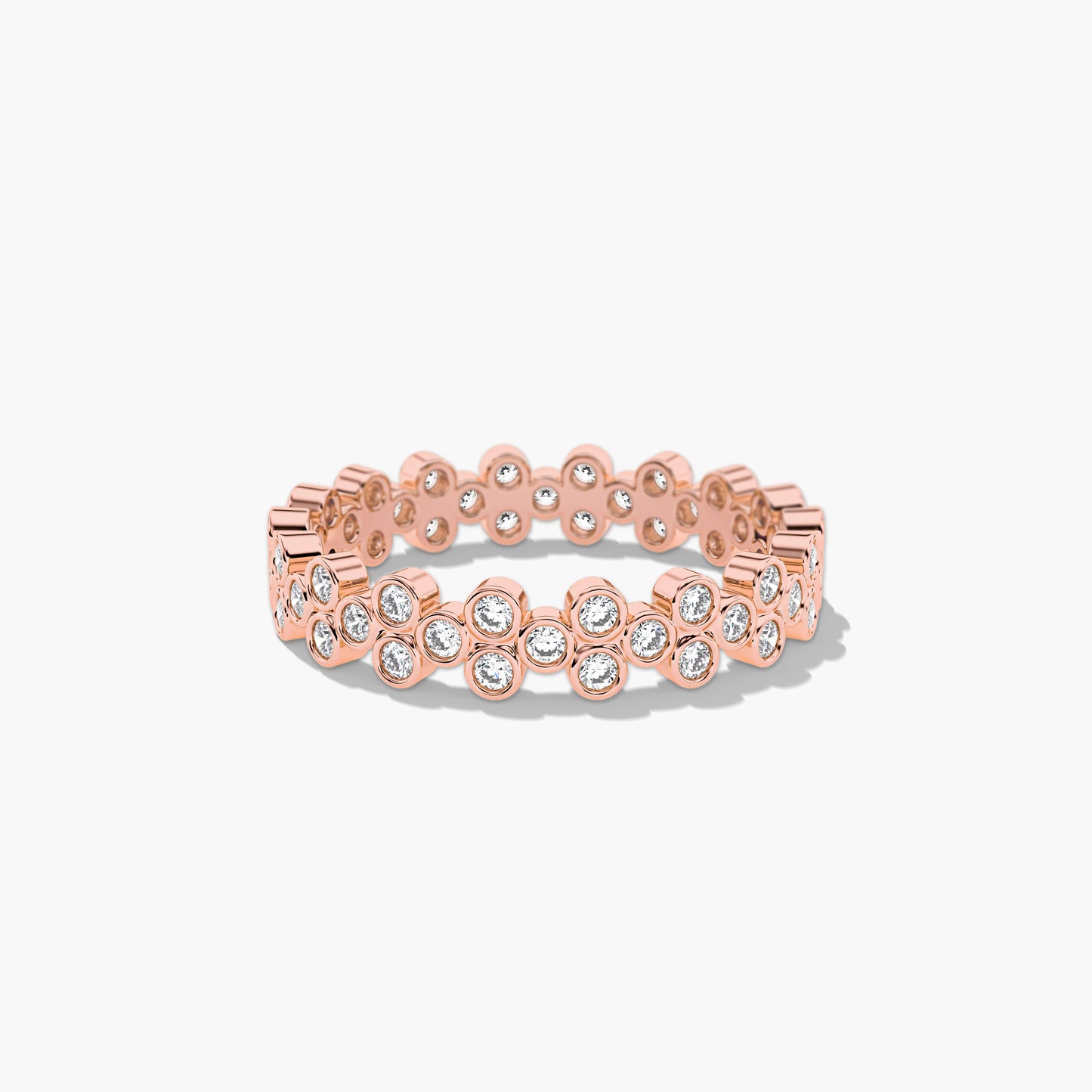 rose gold plated diamond silver ring