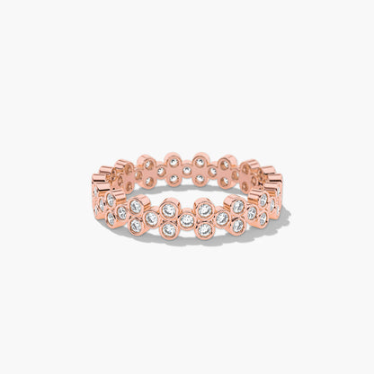 rose gold plated diamond silver ring