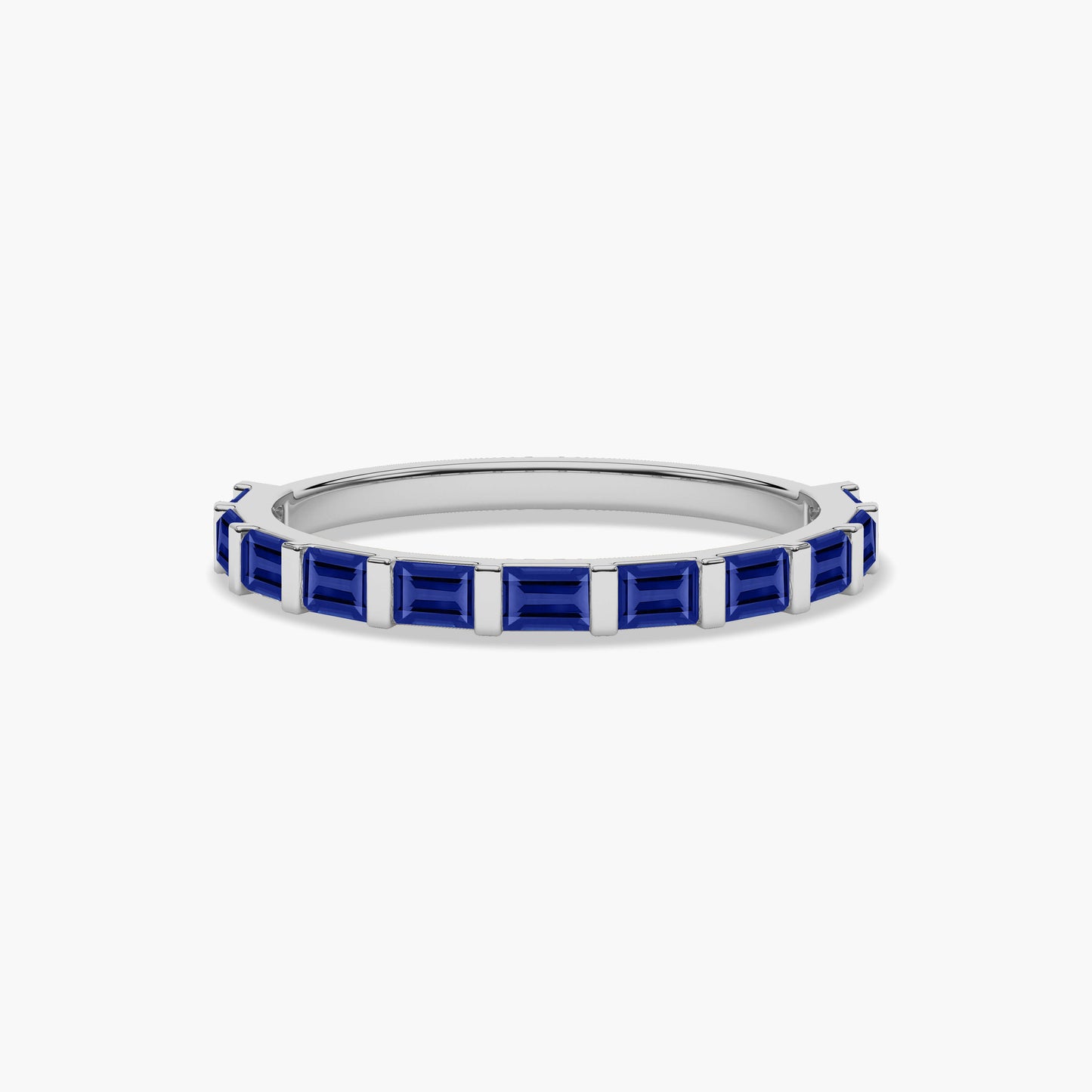 blue rectangular diamond ring