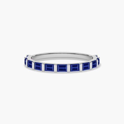blue rectangular diamond ring