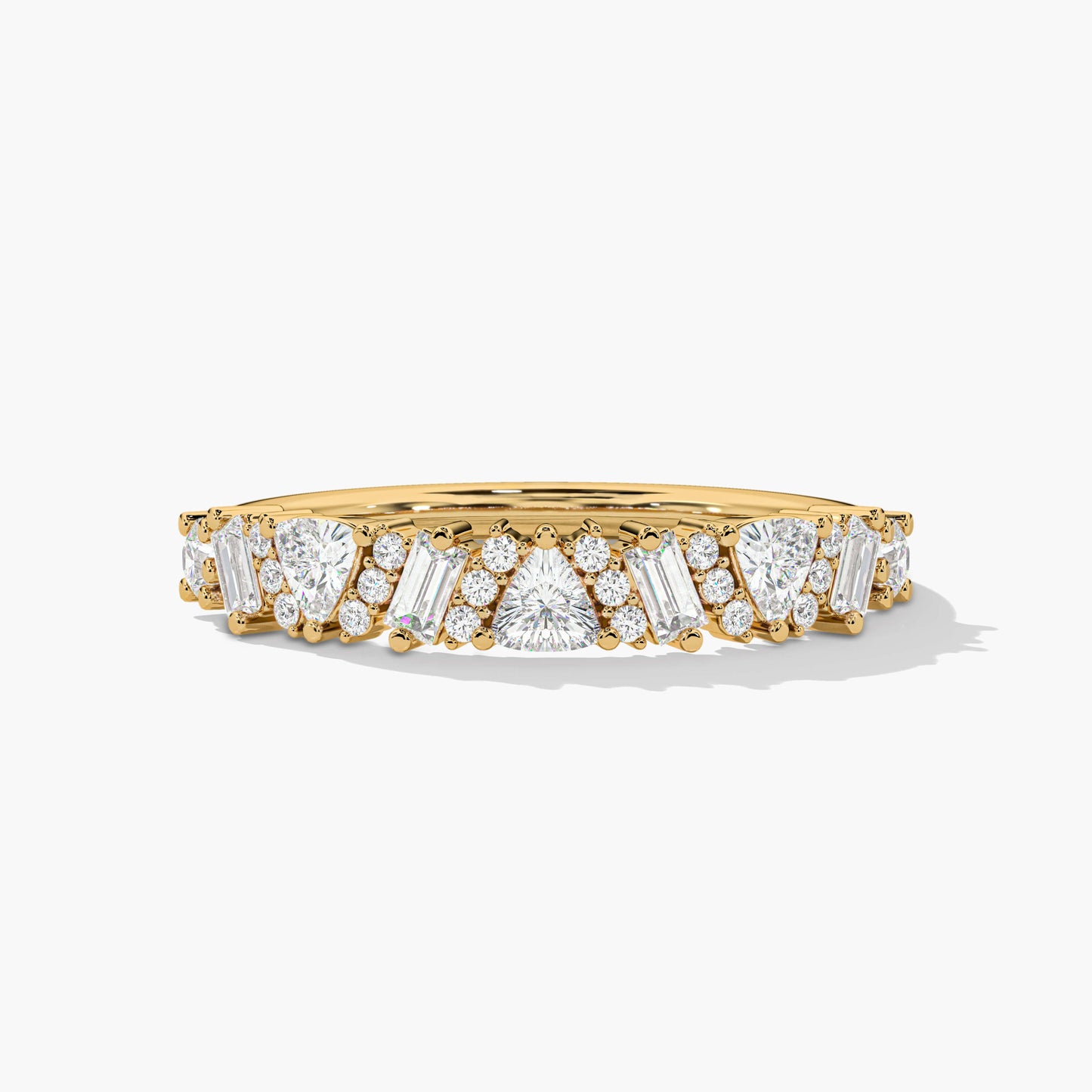 Multi-shape diamond ring