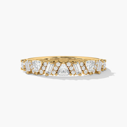Multi-shape diamond ring