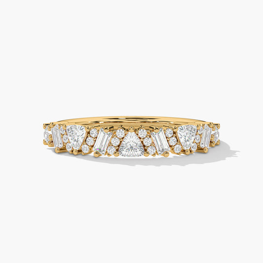 Multi-shape diamond ring