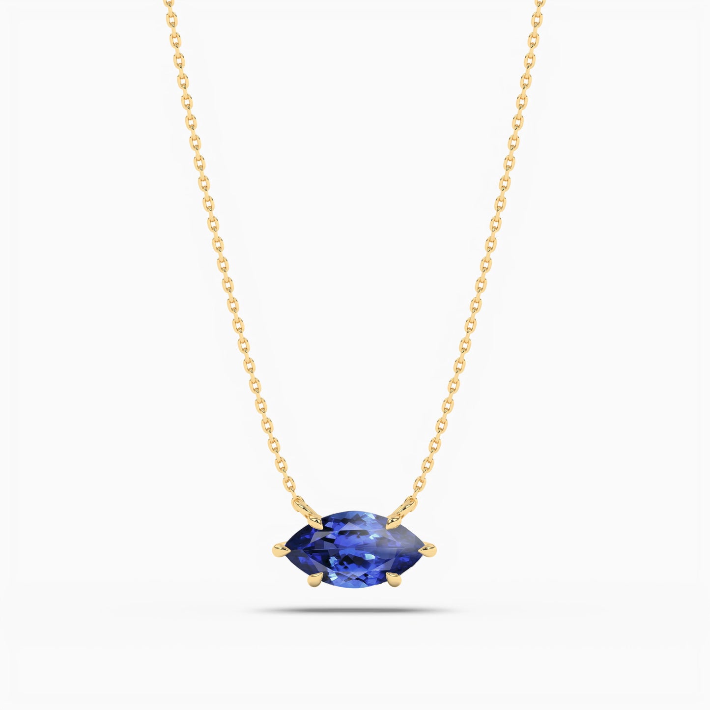 Blue diamond marquise pendant