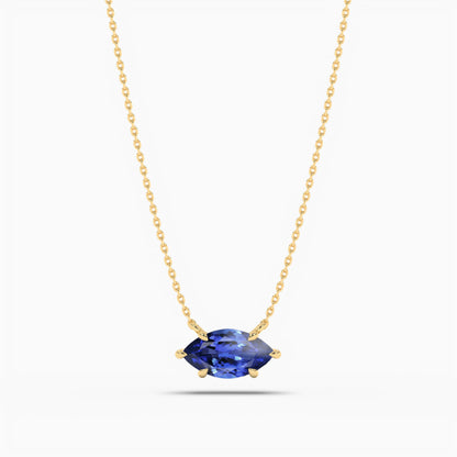 Blue diamond marquise pendant