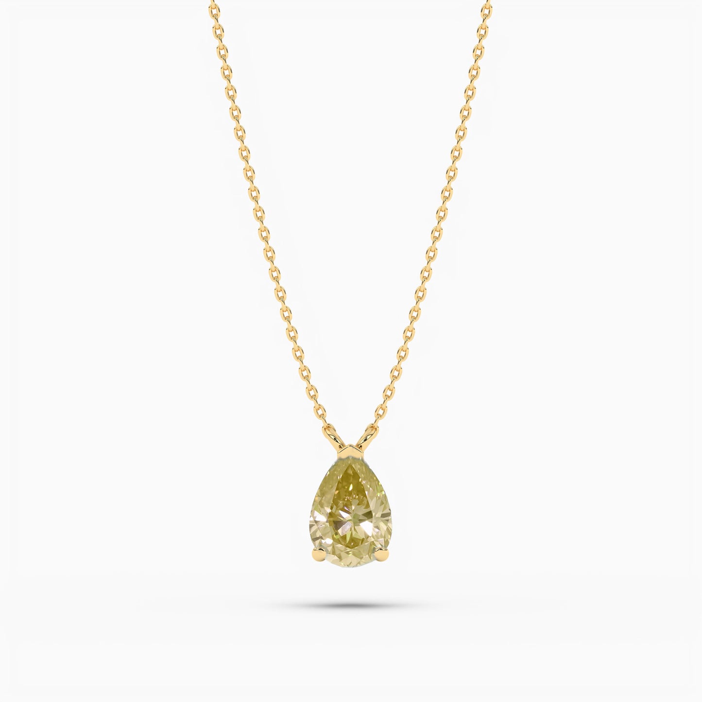 diamond yellow pendant in sterling silver