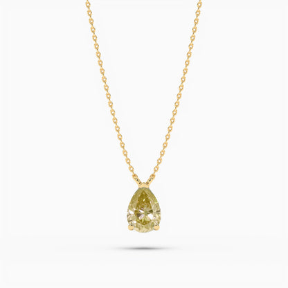 diamond yellow pendant in sterling silver