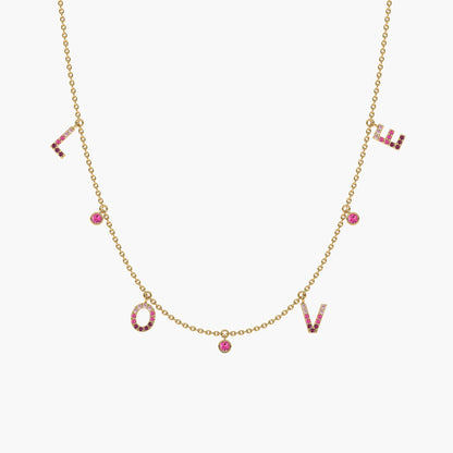 LOVE initial necklace