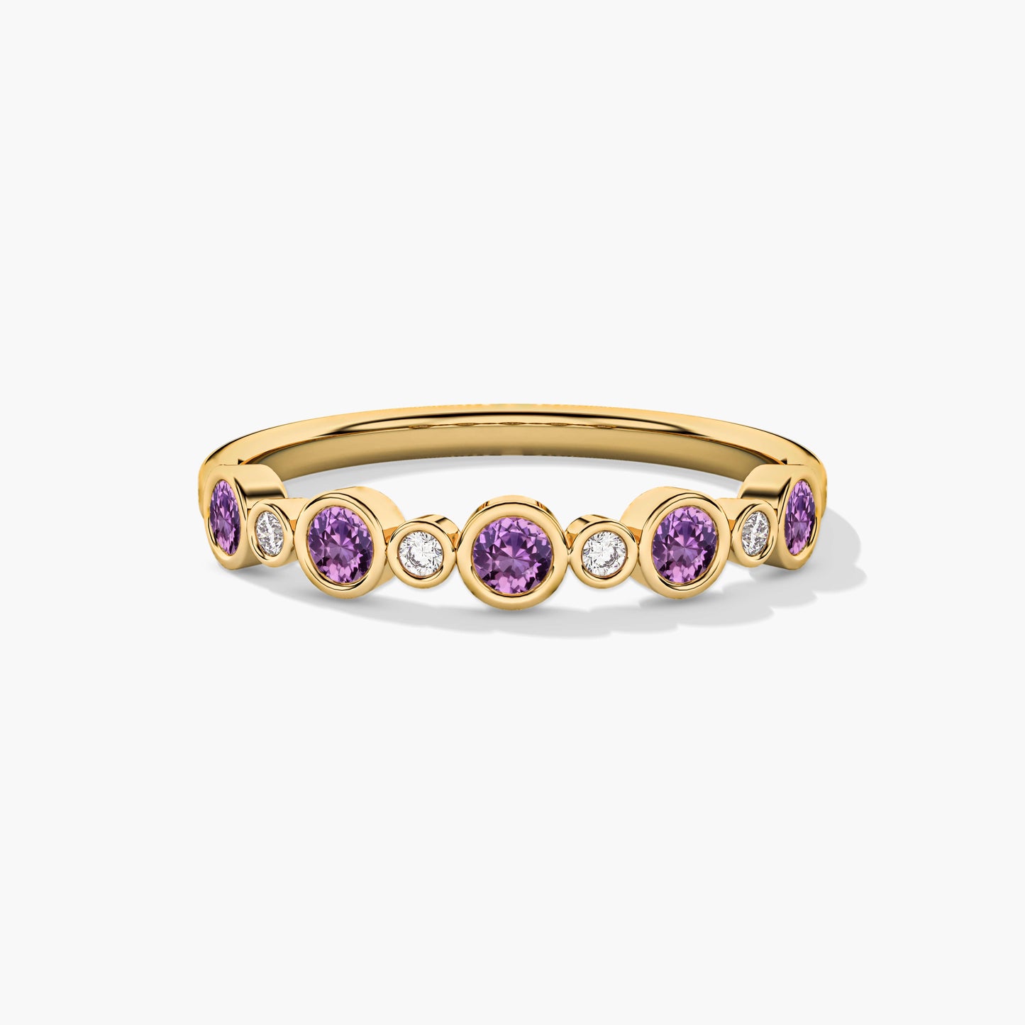 Purple diamond wedding ring