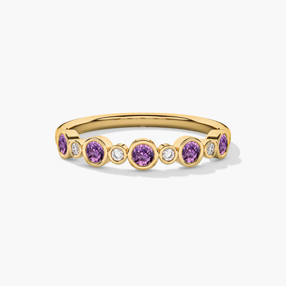 Purple diamond wedding ring