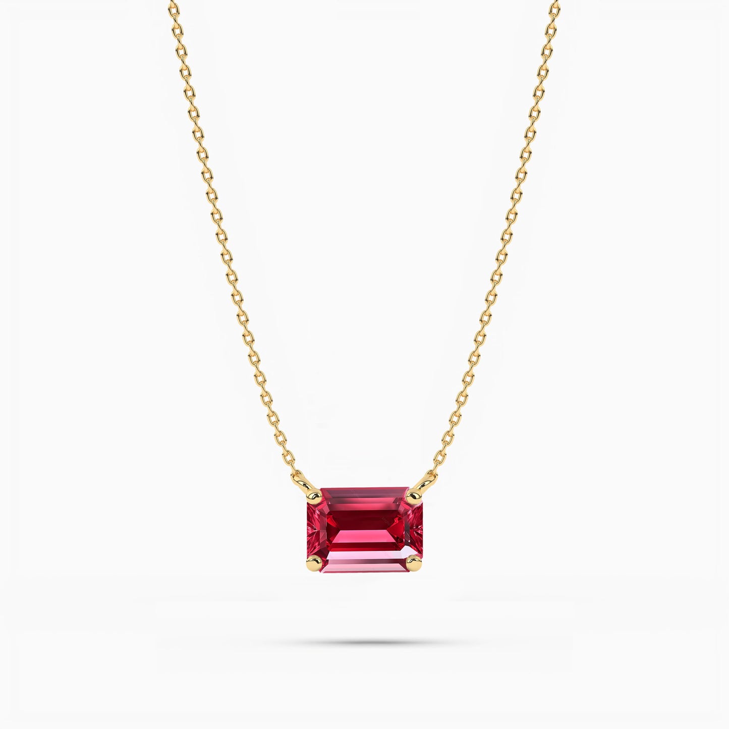 yellow gold-plated ruby diamond necklace