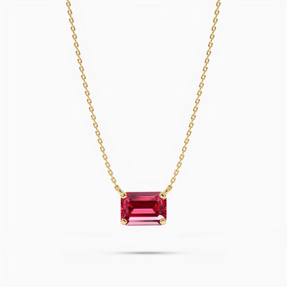 yellow gold-plated ruby diamond necklace