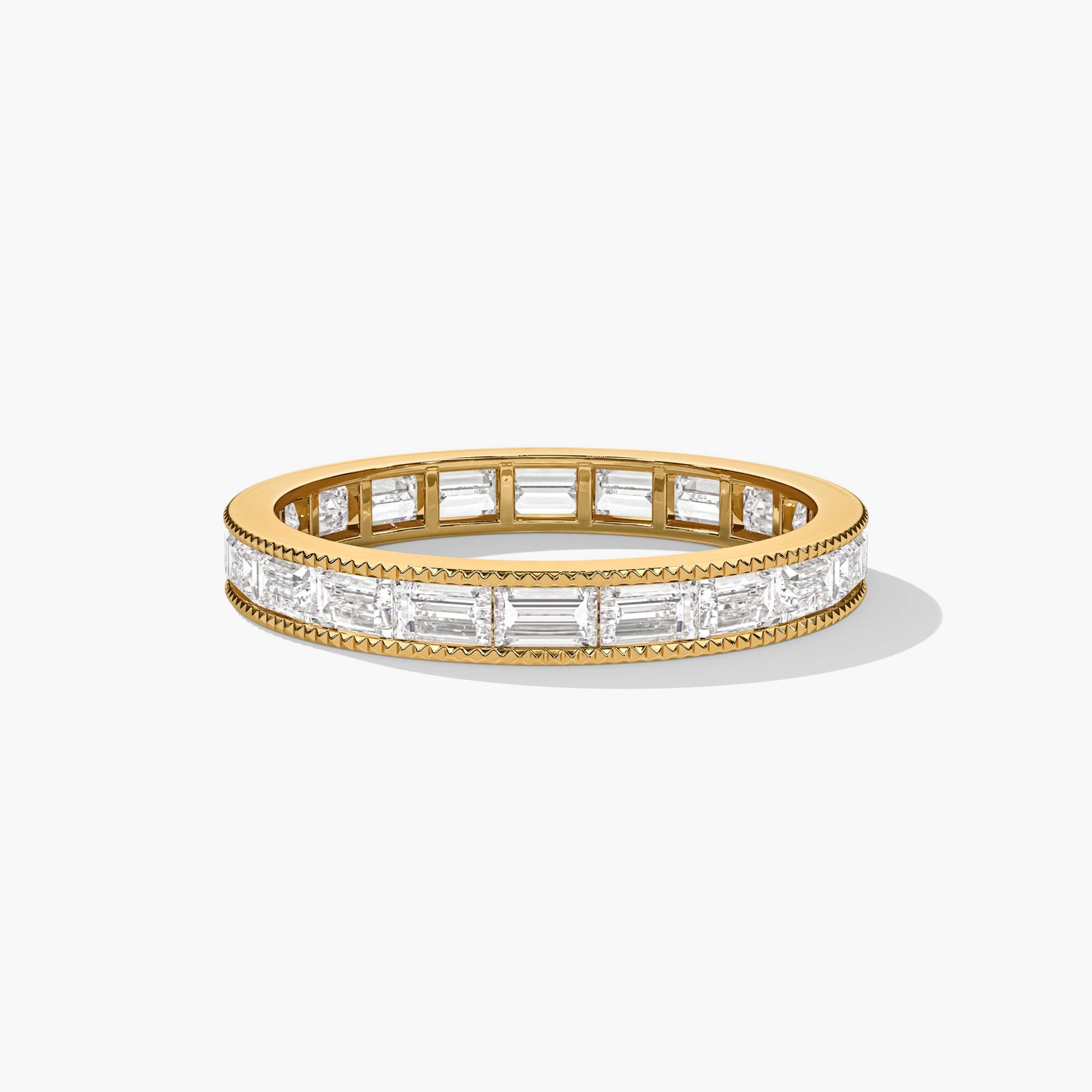 yellow gold plated moissanite wedding band