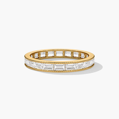 yellow gold plated moissanite wedding band