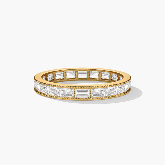 yellow gold plated moissanite wedding band