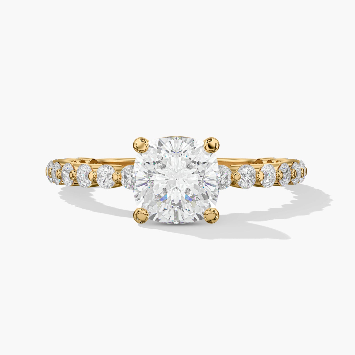 Yellow plated silver diamond ring