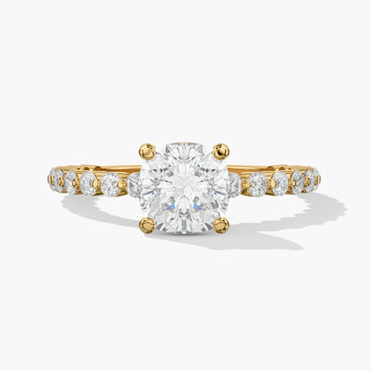 Yellow plated silver diamond ring
