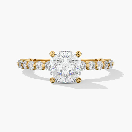 Yellow plated silver diamond ring