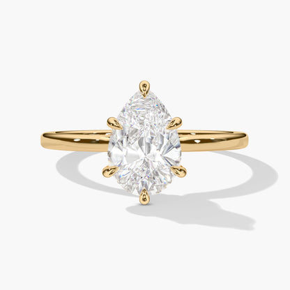 yellow gold-plated pear-cut diamond engagement ring