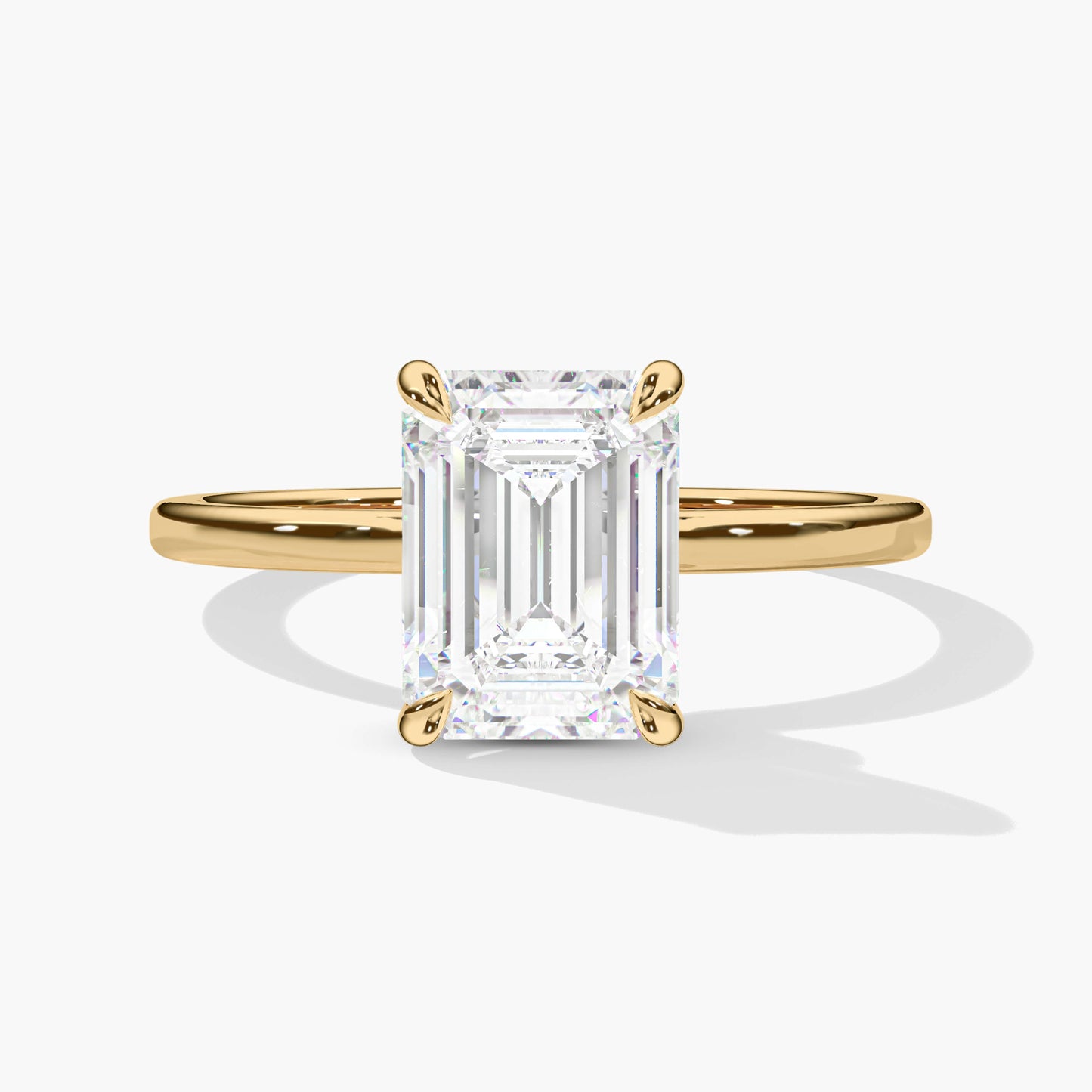 silver emerald ring yellow gold plated