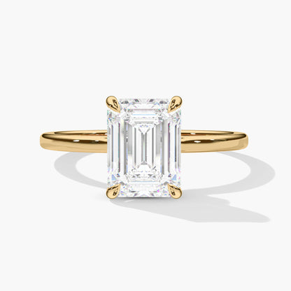 silver emerald ring yellow gold plated